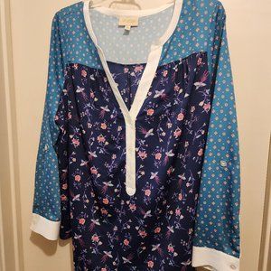 ModCloth floral Henley blouse 1X